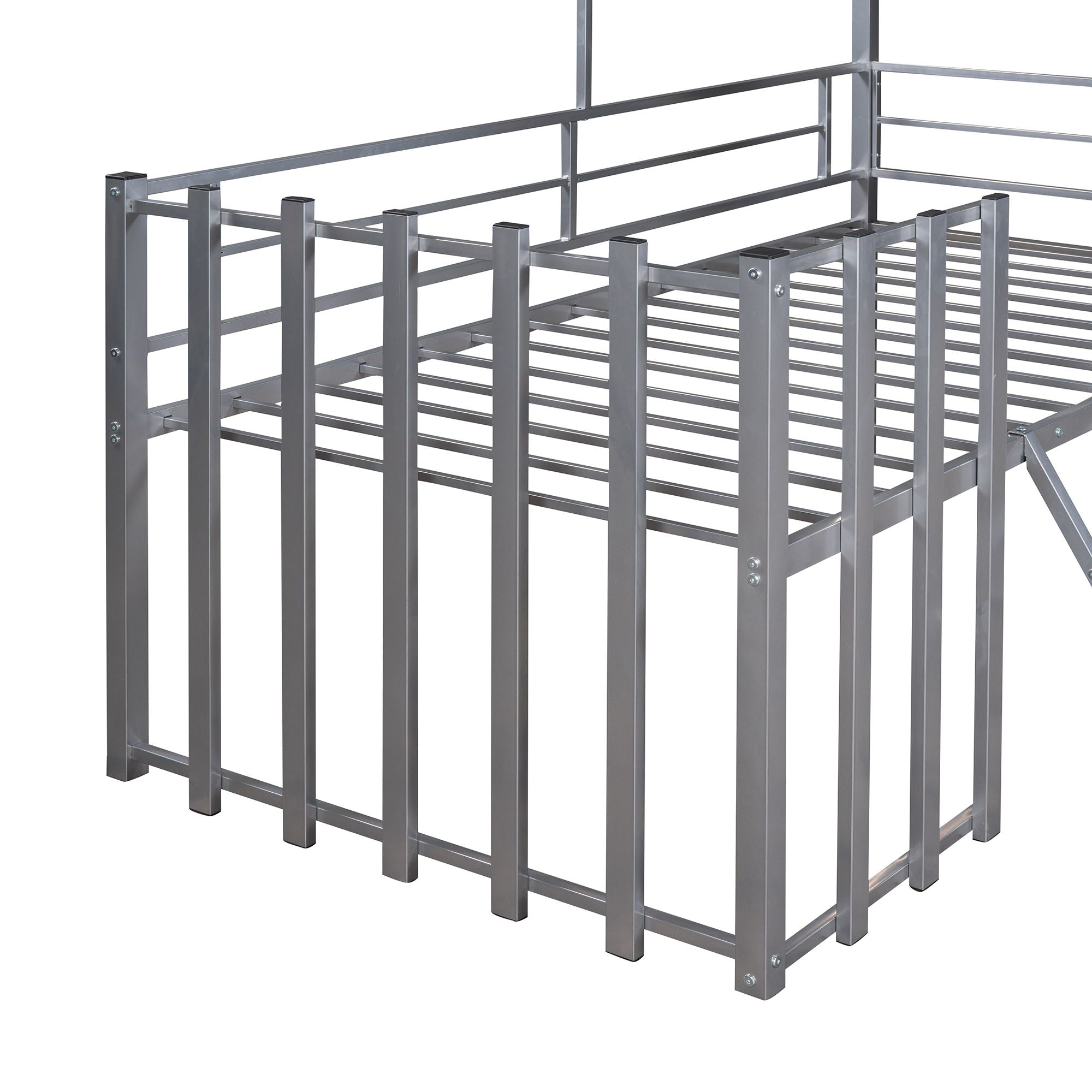 Loft Bed With Roof, Window, Guardrail, Ladder