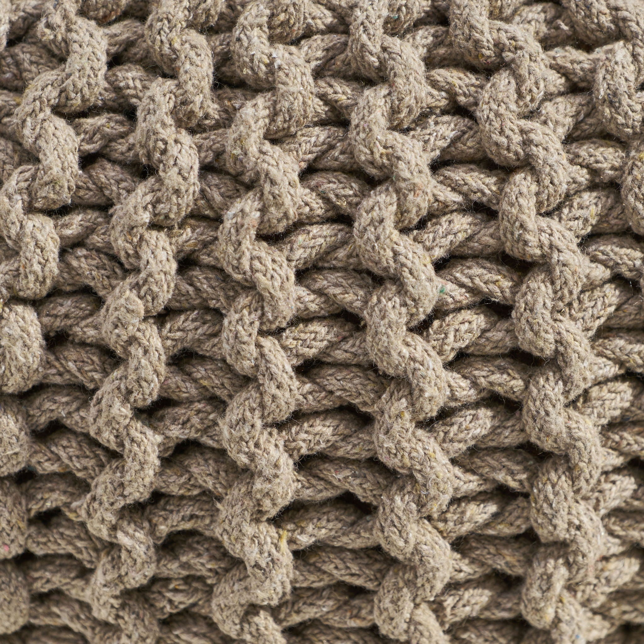 Moro - Knitted Round Pouf With Pumpkin Shape