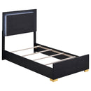 Marceline Wood  LED Panel Bed Black