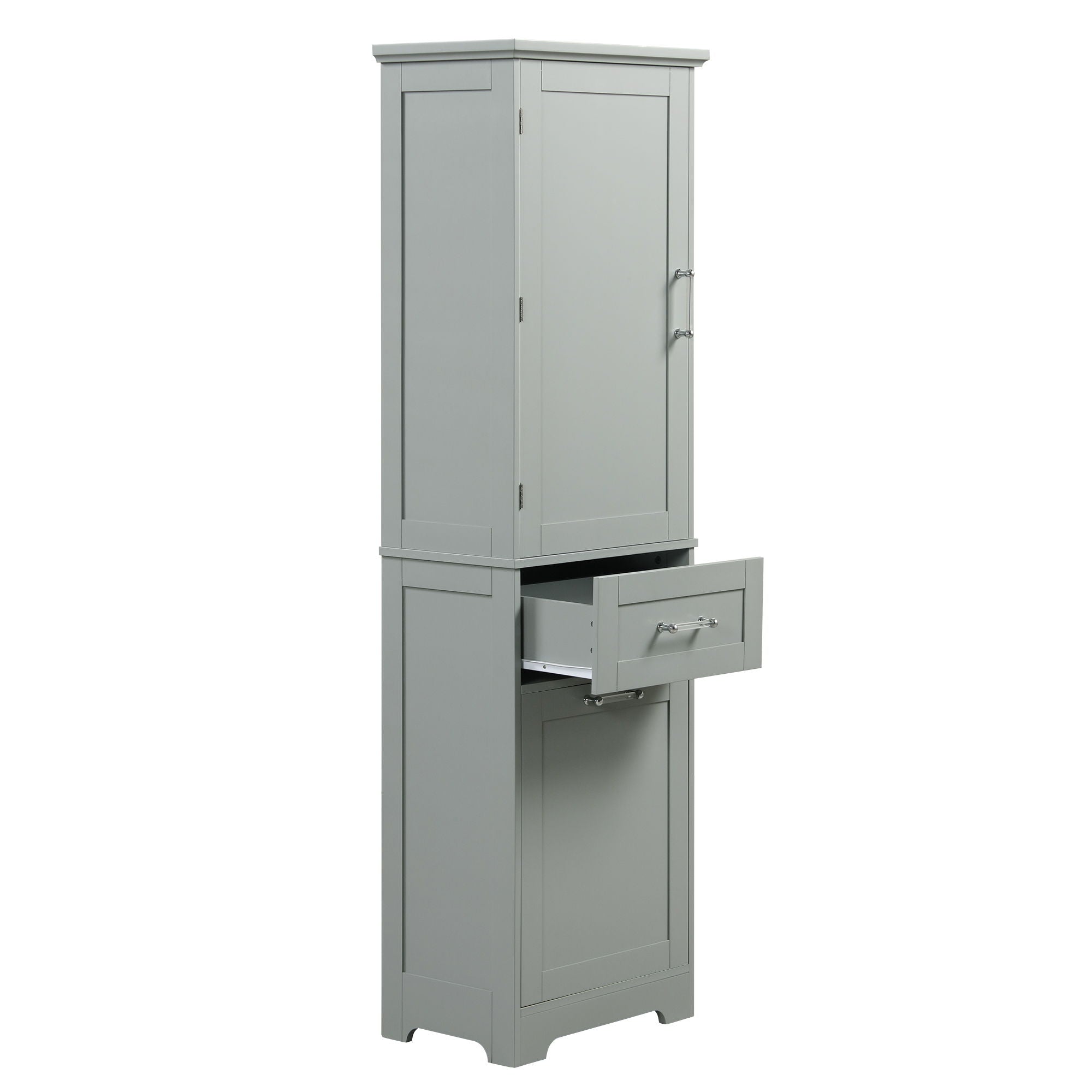 Tall Freestanding Bathroom Storage Cabinet With Adjustable Shelf And 2 Drawers