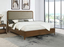 Maderia 57-inch Upholstered California King Panel Bed Walnut