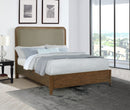 Maderia 57-inch Upholstered California King Panel Bed Walnut