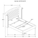 Melody Upholstered California King Wingback Bed Grey