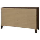Welsley 6-drawer Dresser and Mirror Walnut