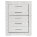 Ives 5-drawer Bedroom Chest of Drawers Grey High Gloss