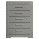 Ives 5-drawer Bedroom Chest of Drawers Grey High Gloss