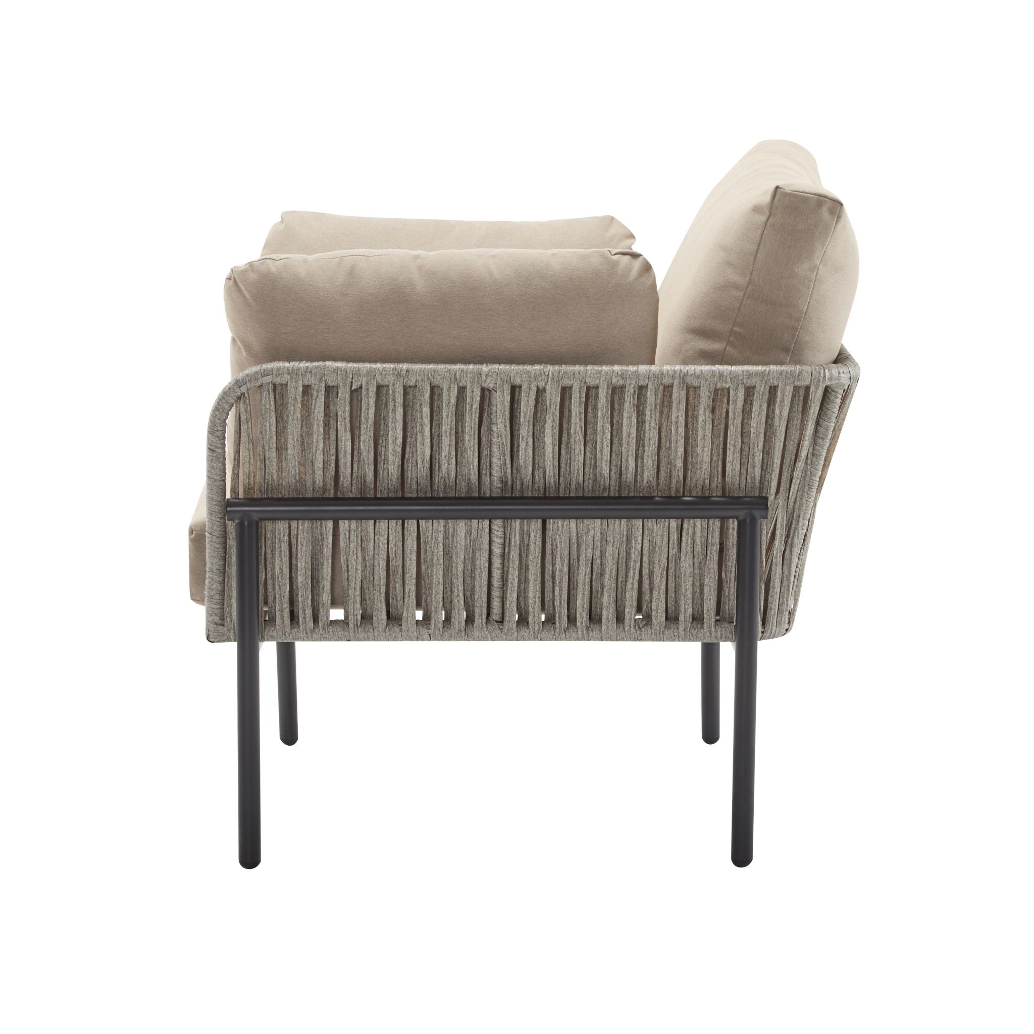 Rope Lounge Chair With Cushions For Modern Spaces