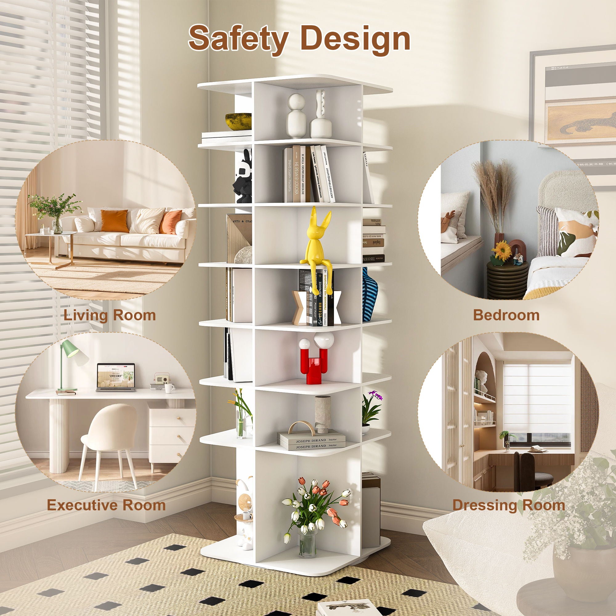Spinning Shoe Rack, Free Standing 360° Revolving Shoe Organizer