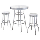 Retro  Round 1950s Bistro Pub Bar Table Set White