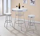 Retro  Round 1950s Bistro Pub Bar Table Set White