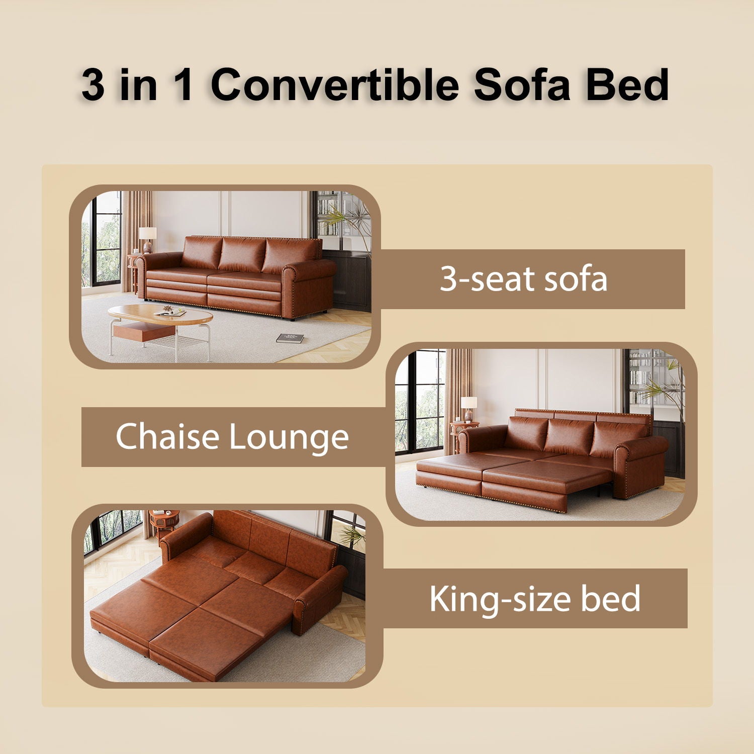 Chesterfield Sofa & Pull Out Bed
