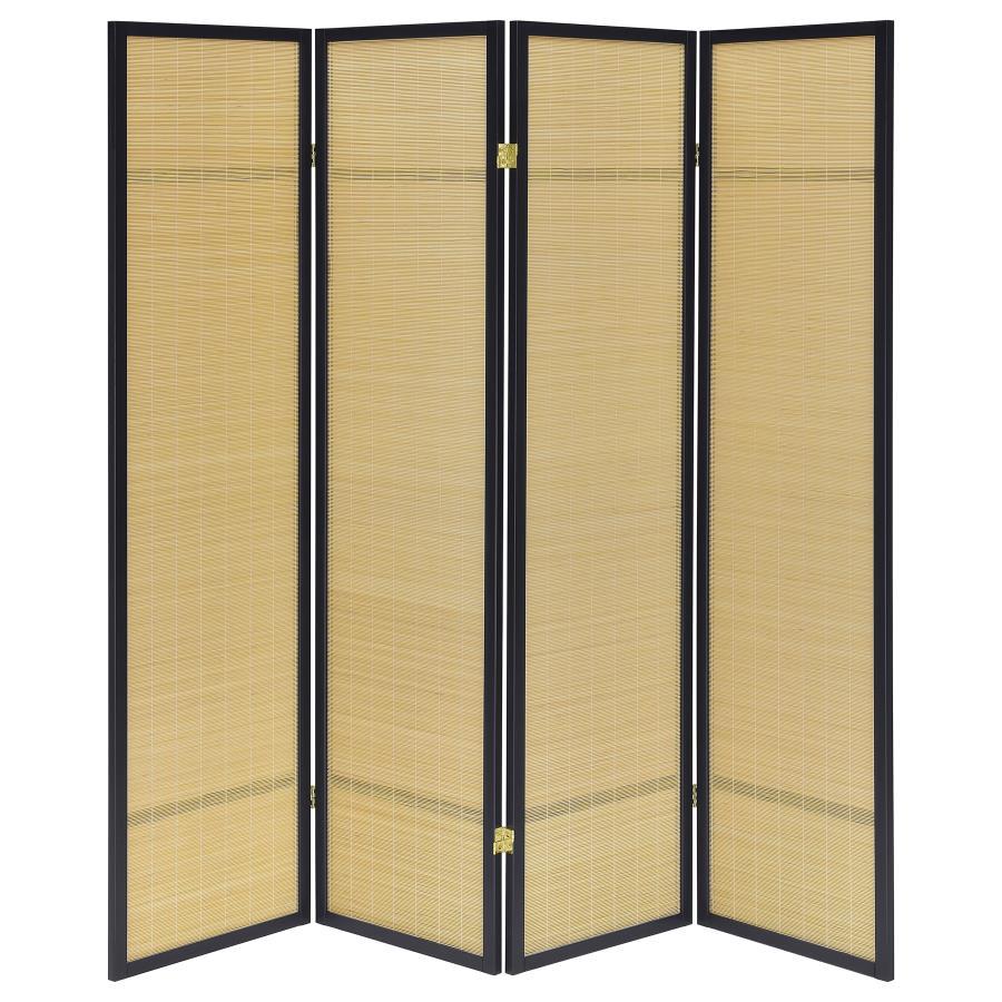 Pearce - 4-Panel Bamboo Room Divider Folding Screen - Natural