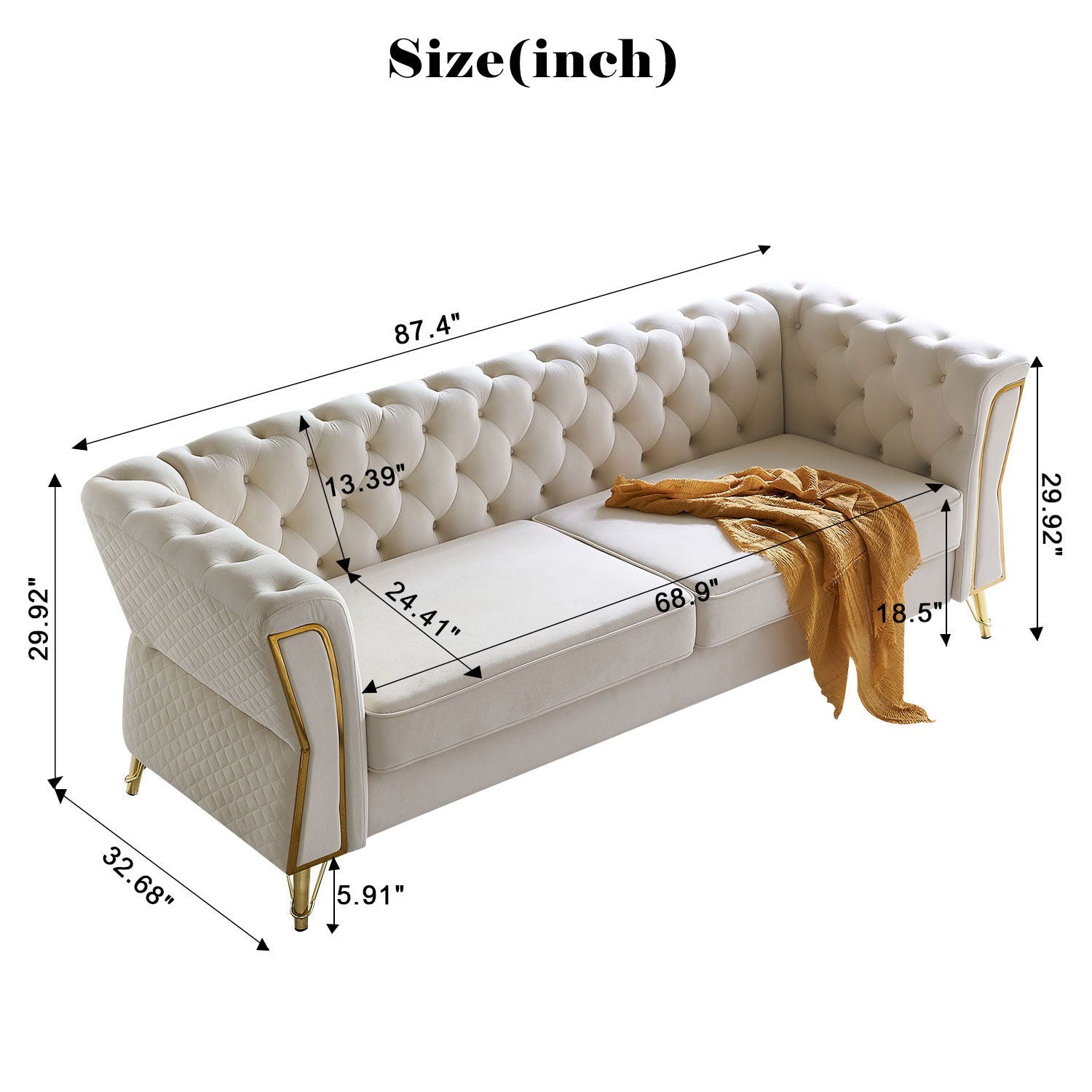Modern Tufted Sofa For Living Room