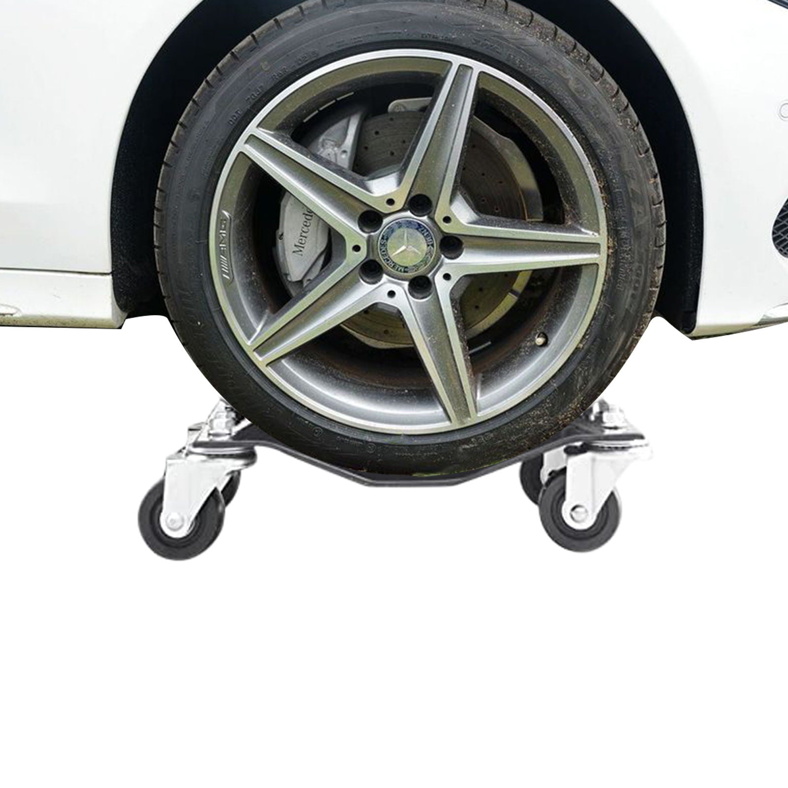 Heavy Duty Car Dolly Set, 6000Lbs Capacity, Metal Construction - Gray