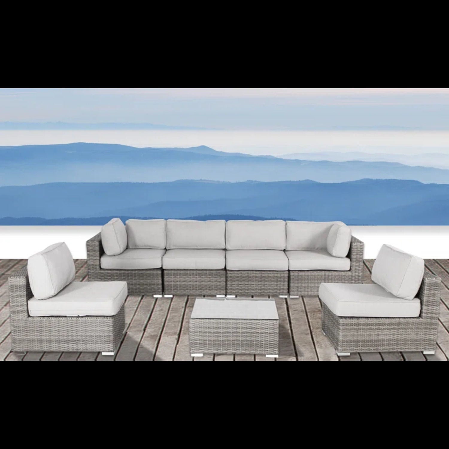 Outdoor Wicker Seating Group With Cushions