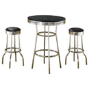 Retro  Round 1950s Bistro Pub Bar Table Set Black