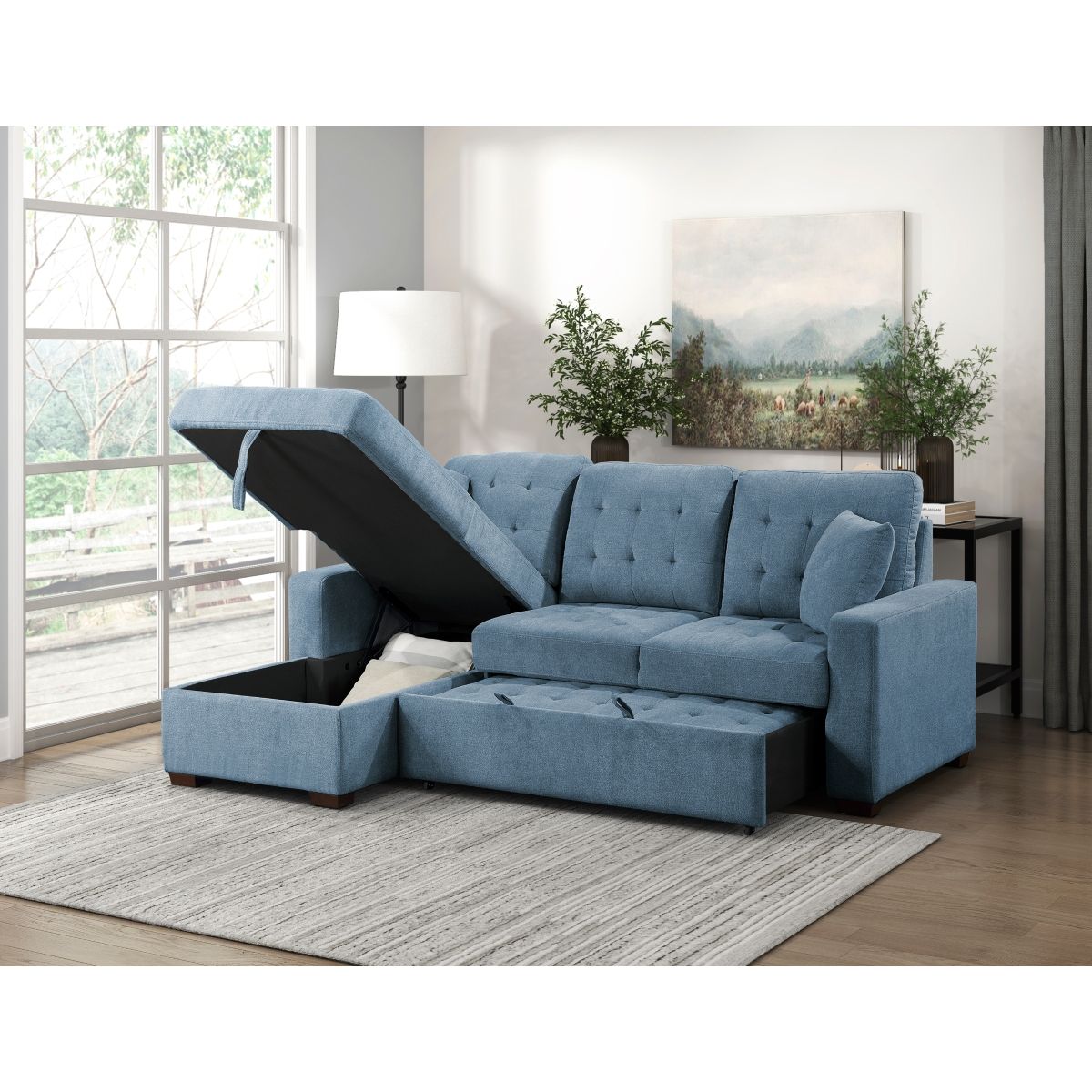 Waitsfield - Sectional With Chaise, Pull-Out Bed And Hidden Storage