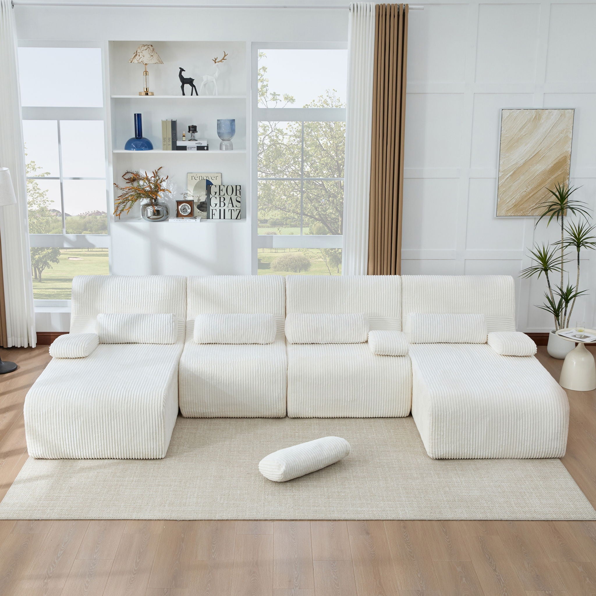 Oversized Sectional Sofa, Living Room Seating With Modular Design