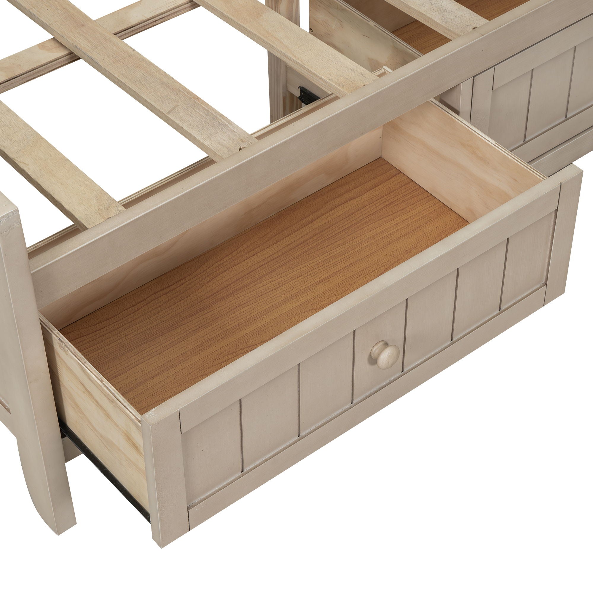 Daybed With Storage Shelves And 3 Drawers