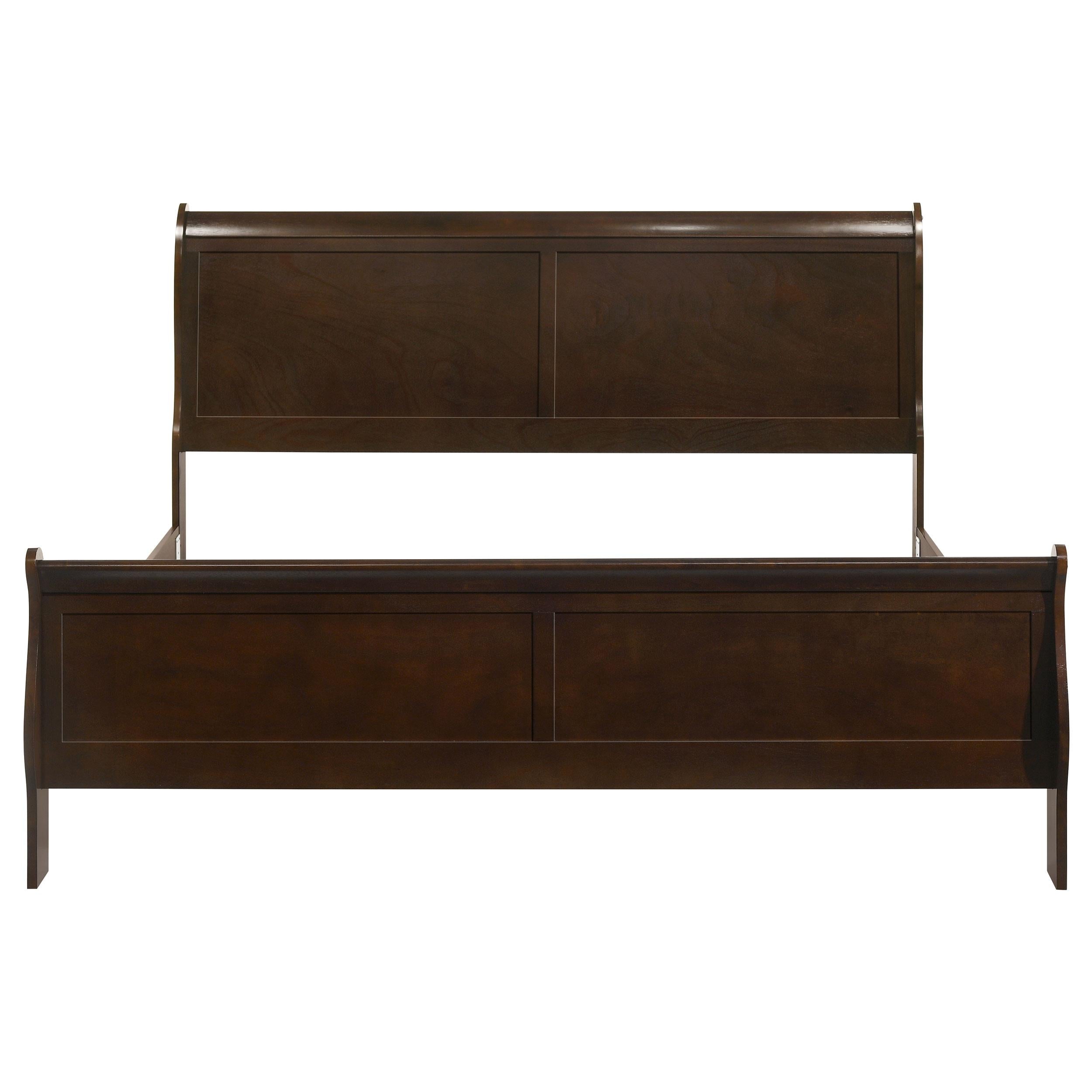 Diamond Modern Furniture COA Louis Philippe King Panel Sleigh Bed 202411KE IMAGE 3
