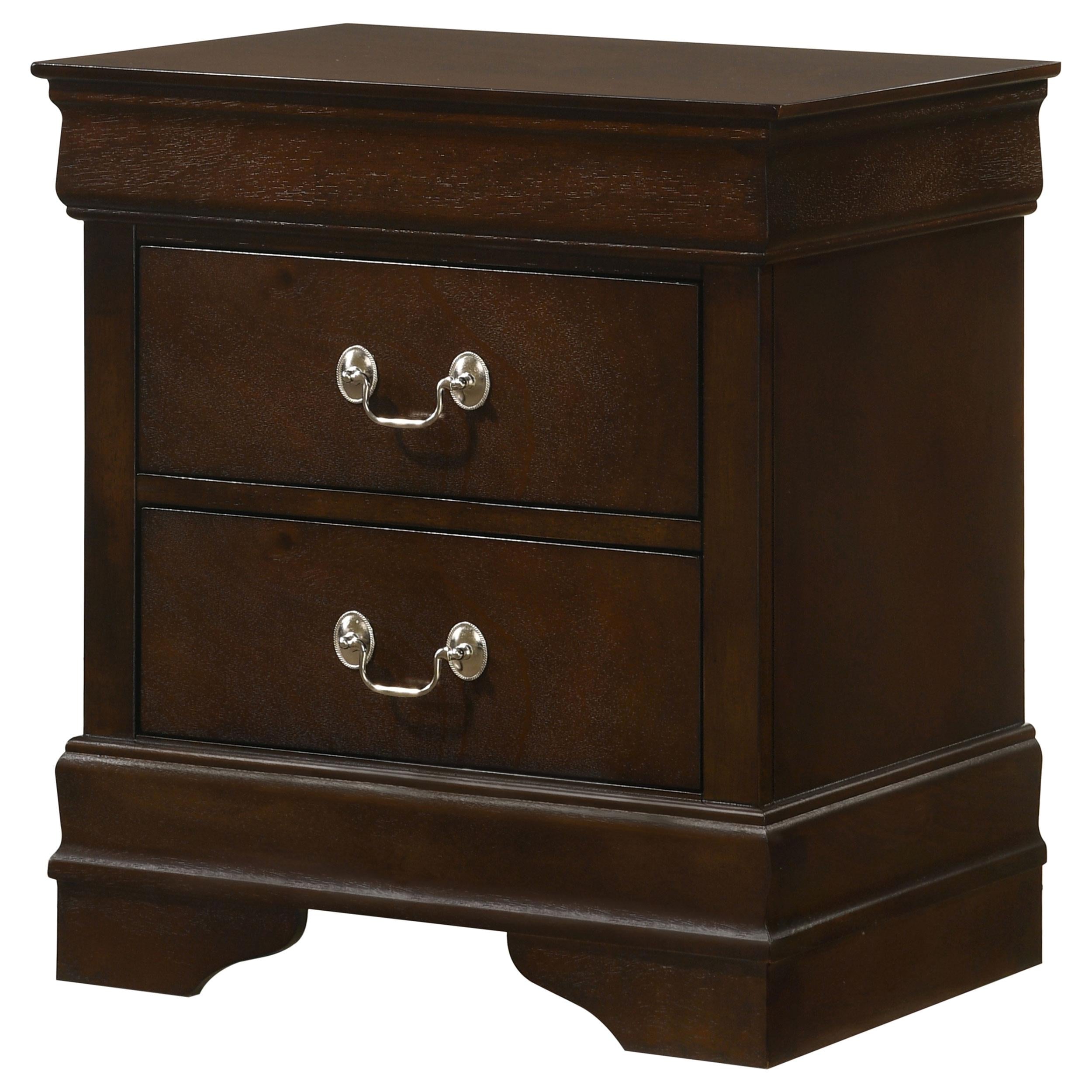 Diamond Modern Furniture COA Louis Philippe 2-Drawer Nightstand 202412 IMAGE 3