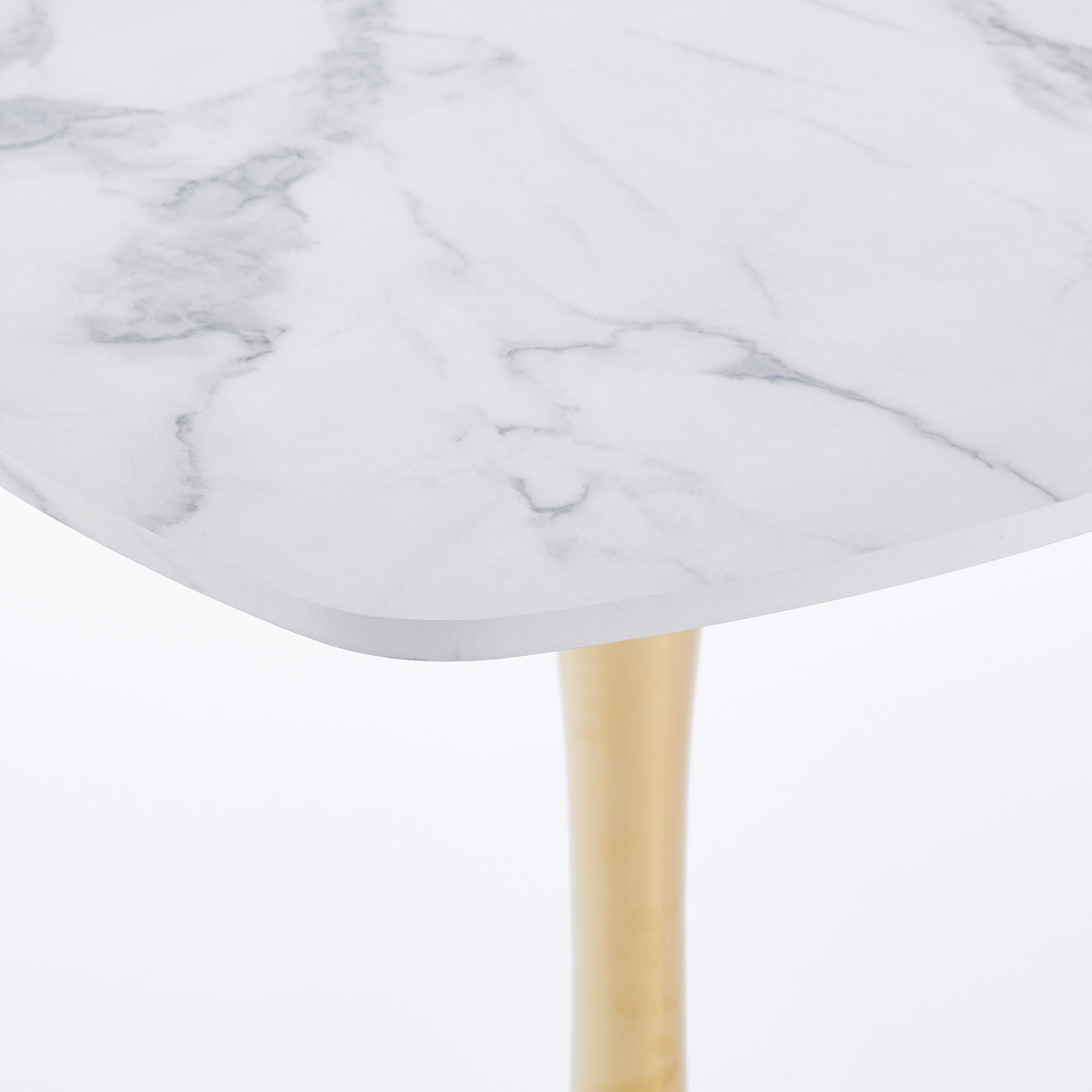 Square Tulip Dining Table For 2 - 4 People - Golden / White