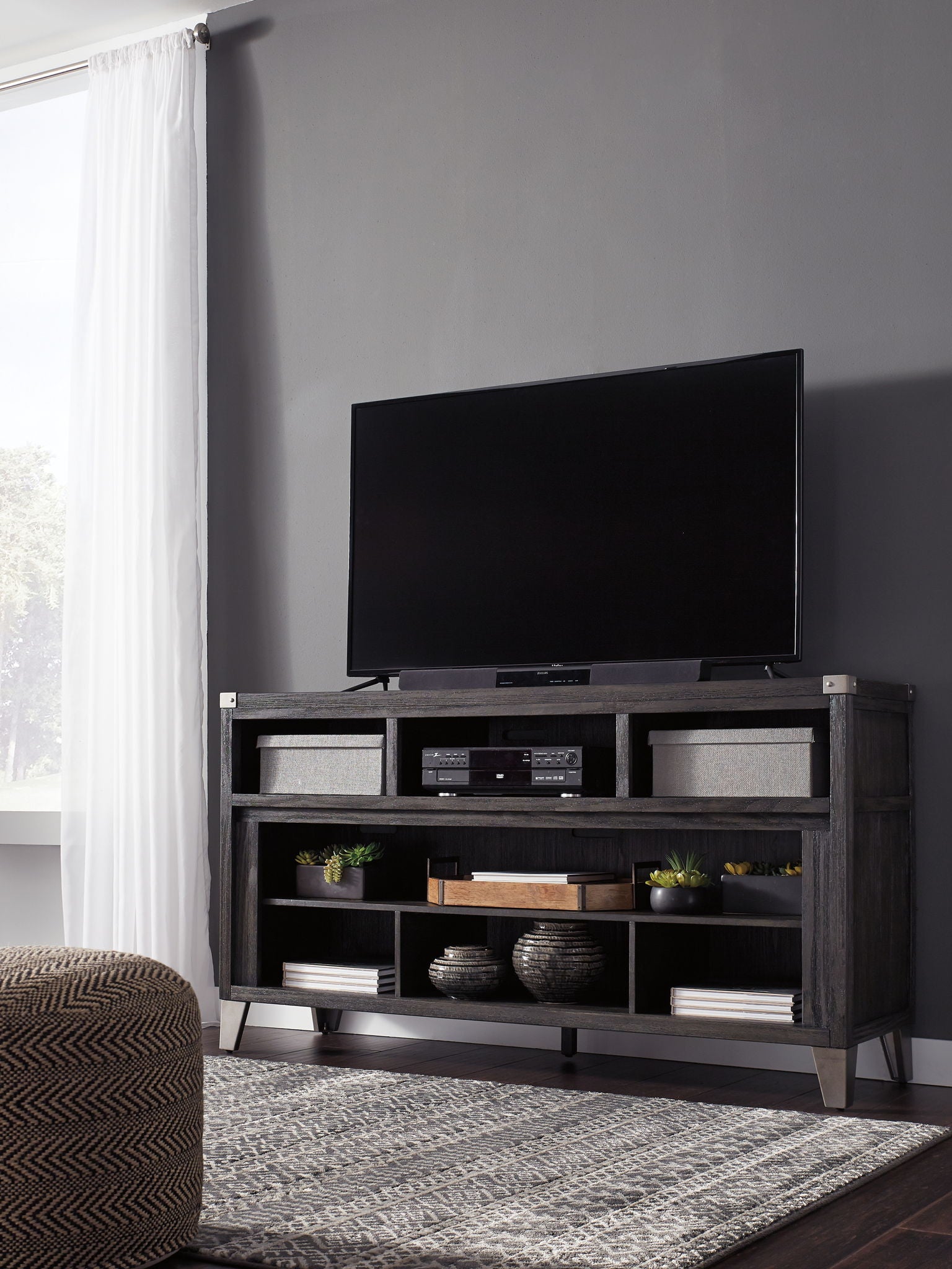 Todoe - LG TV Stand w/Fireplace Option - Gray