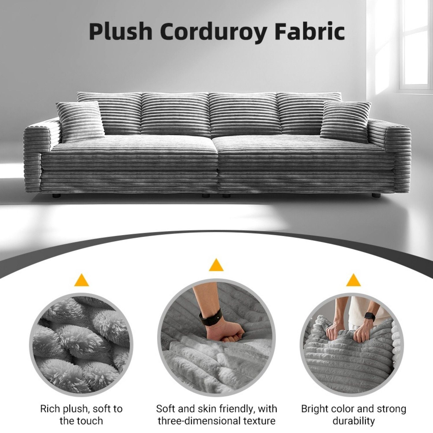 Modern Comfy Upholstered Sofa Cloud Couch & Deep Seat Couches