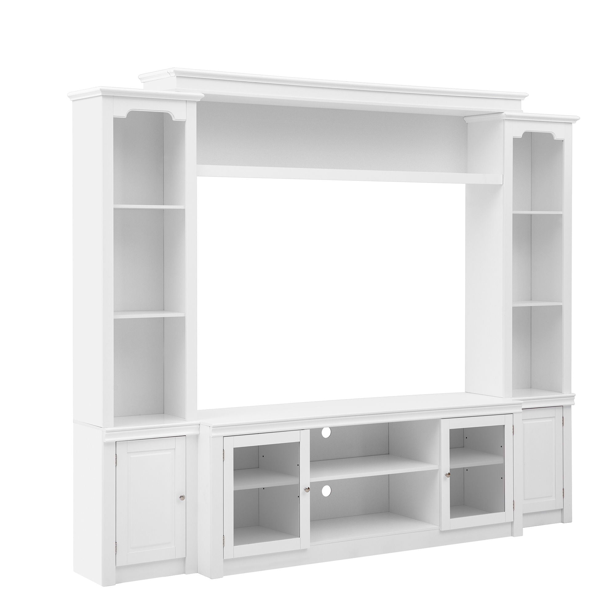 All-In-One TV Stand With Bookcase For TVs Up To 65"