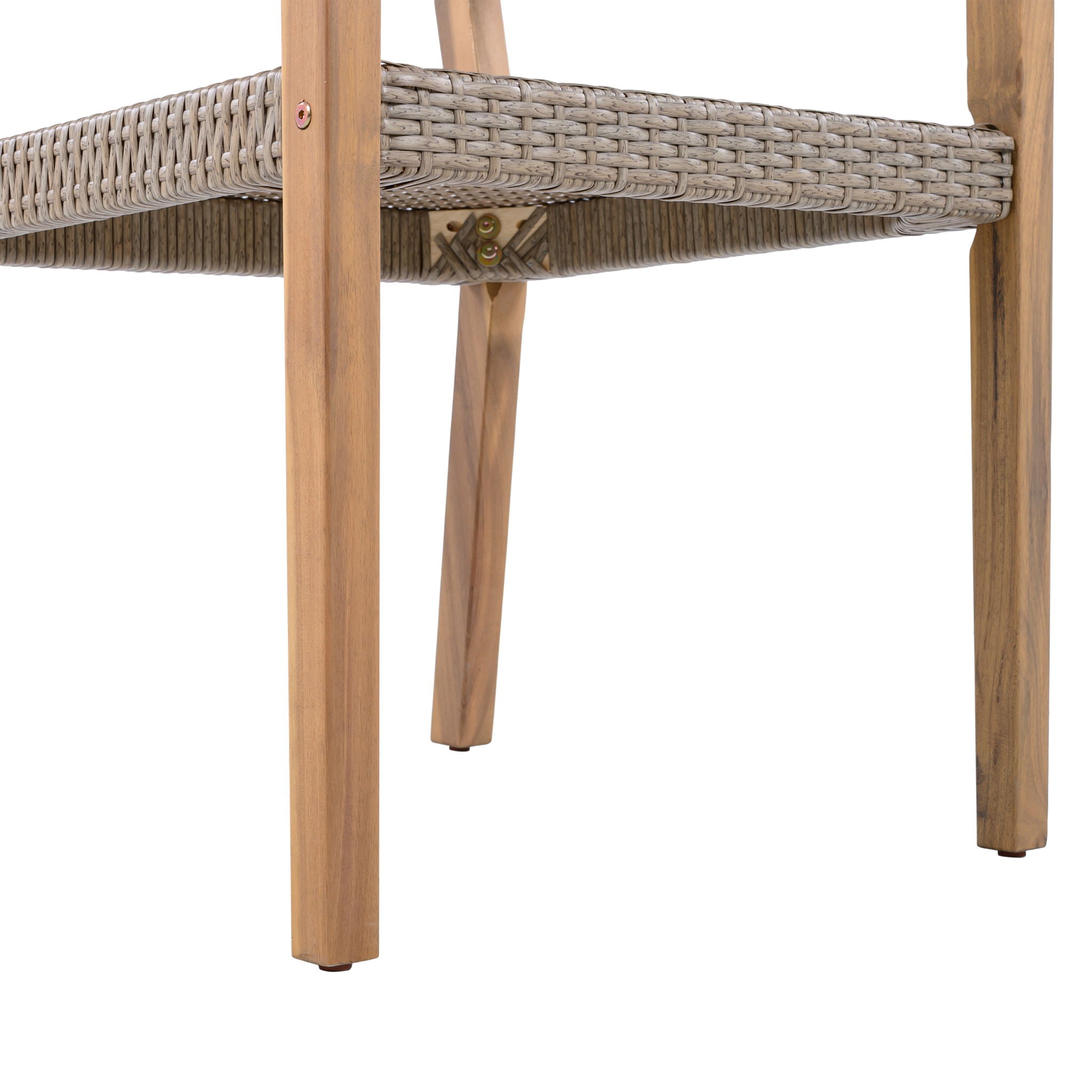 Outdoor Dining Chairs For Patios, Gardens (Set of 2) - Light Brown Multi / Light Teak