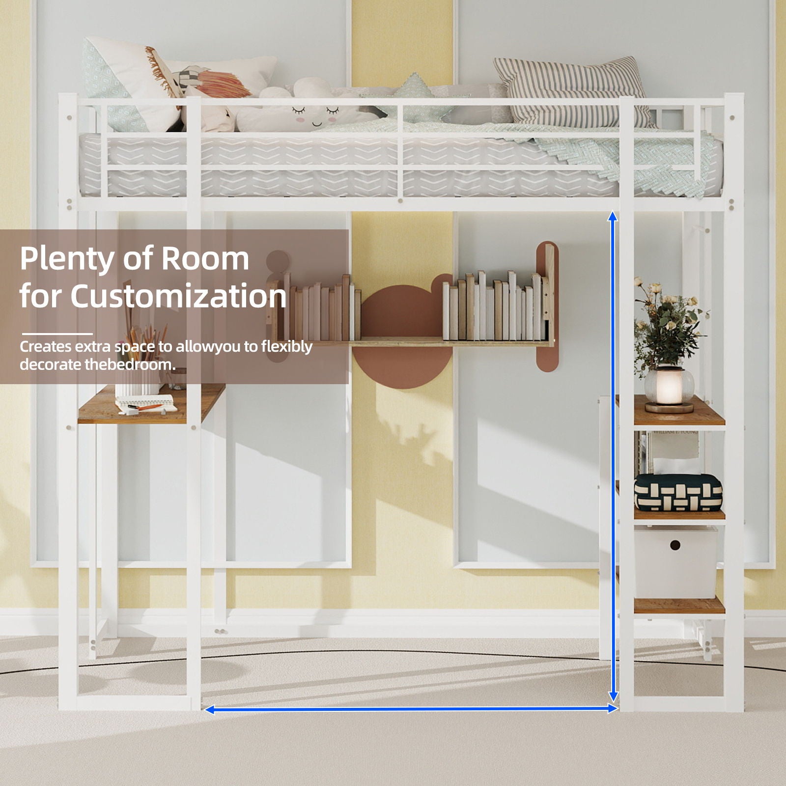 Bunk Bed With L-Shaped Desk And Dual Side Stairs