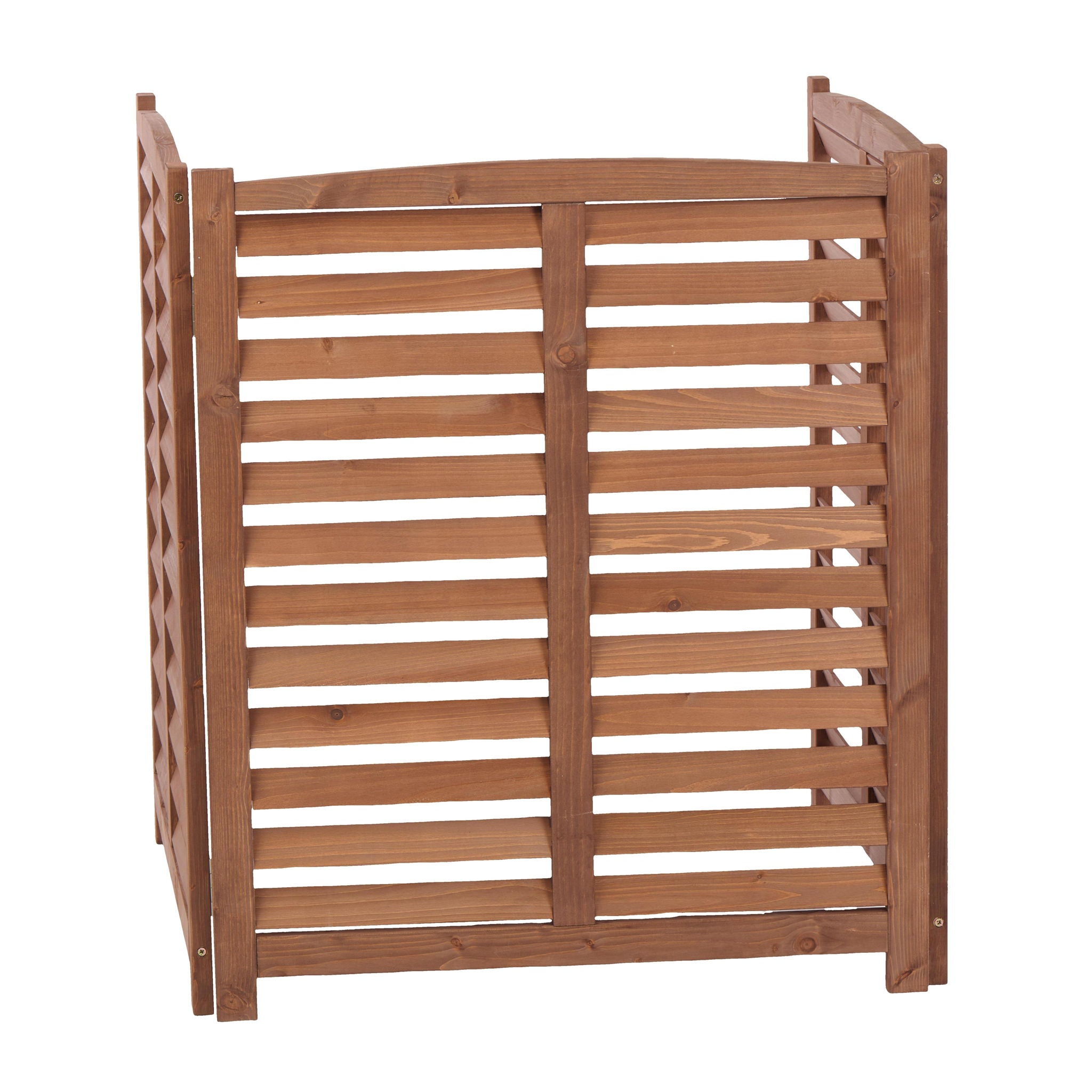 3 Panel Outdoor Wooden Air Conditioner Fence