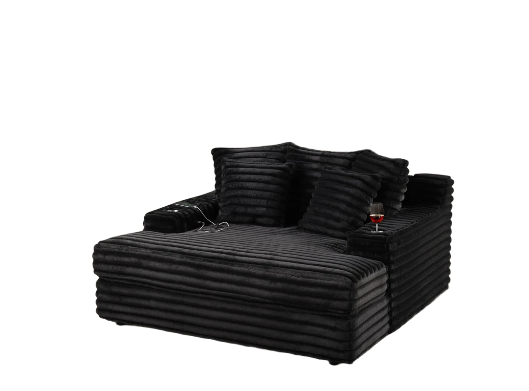 Happy Homes 4400 Chaise Lounge Black