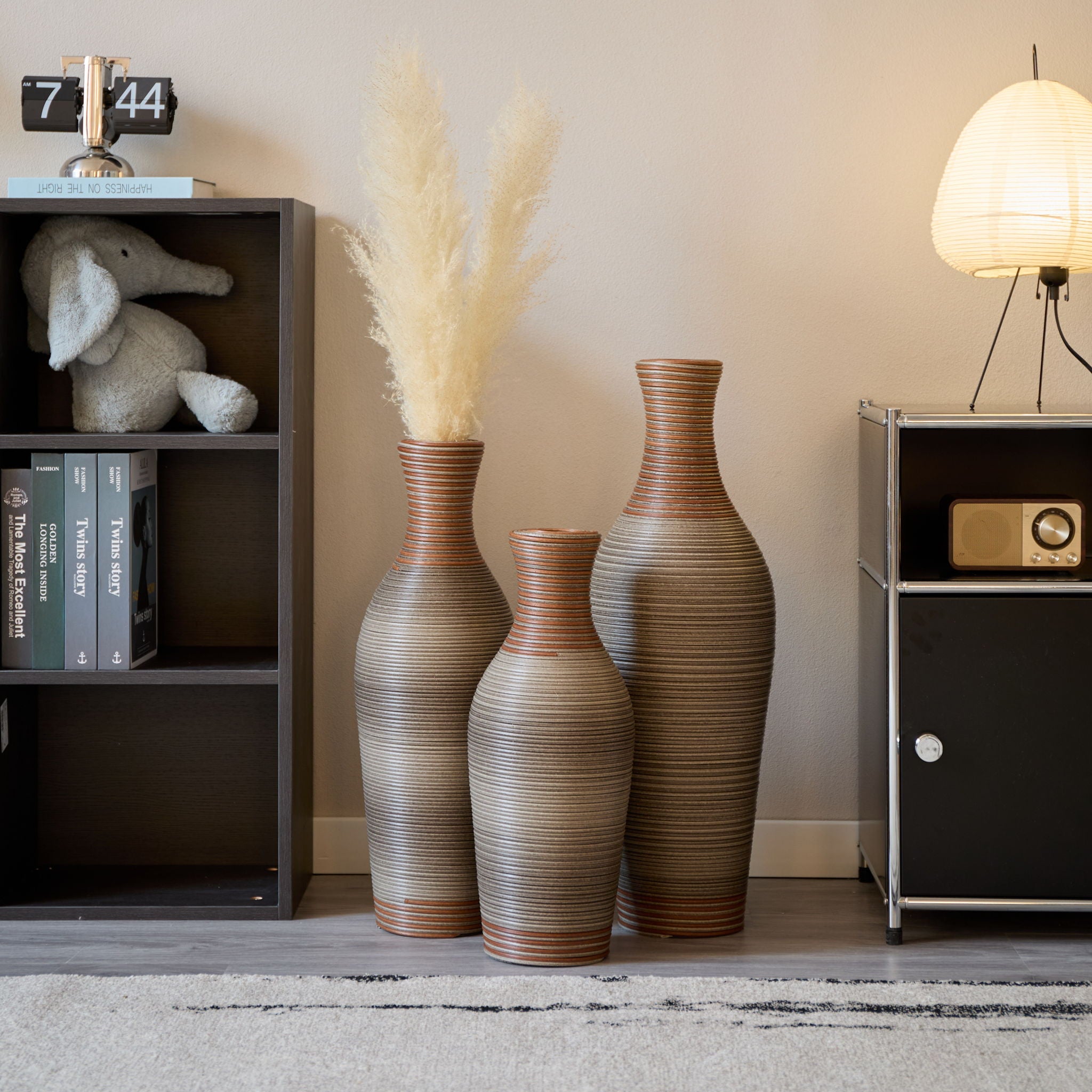 Classic And Neat Floor Vase, High Independent Flower Stand (Set of 3)