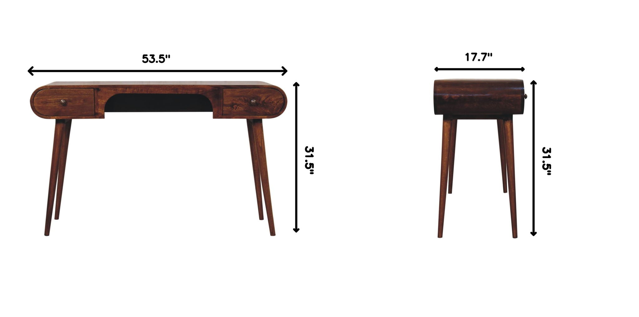 London - Arch Writing Desk - Dark Brown