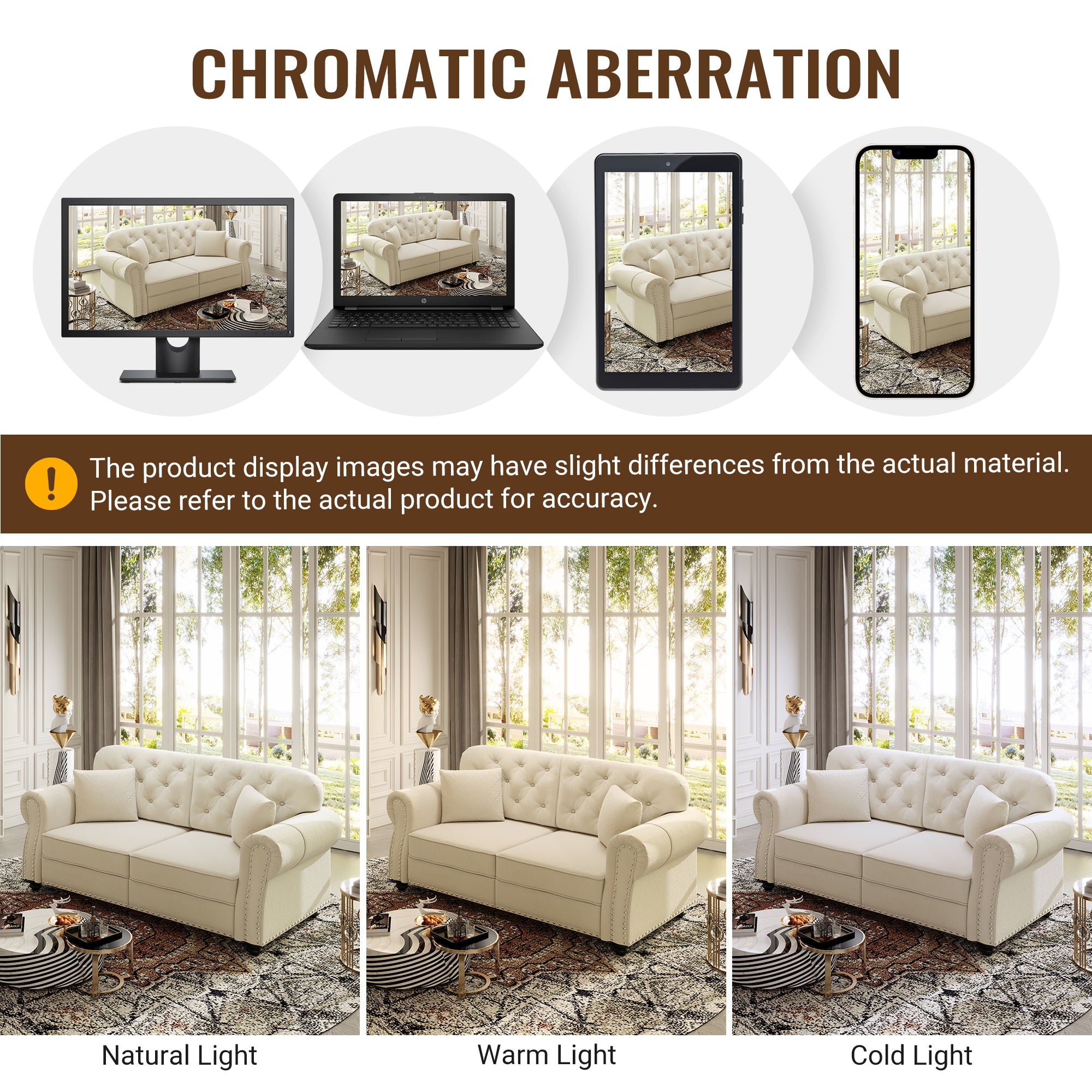 Upholstered Sofa With Nailhead Trim And Rolled Armrests