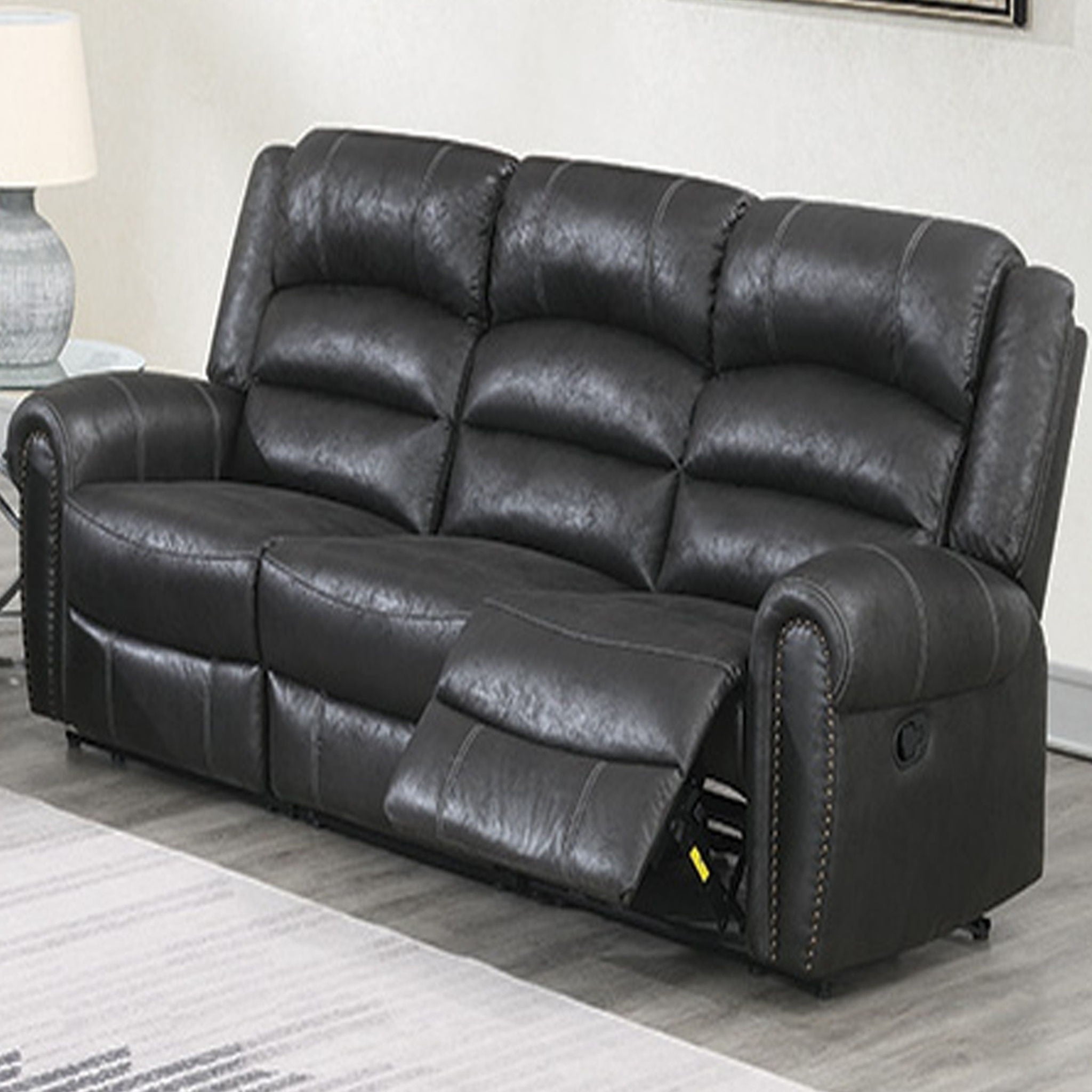 Power Reclining Sofa With Built In USB Port - Black
