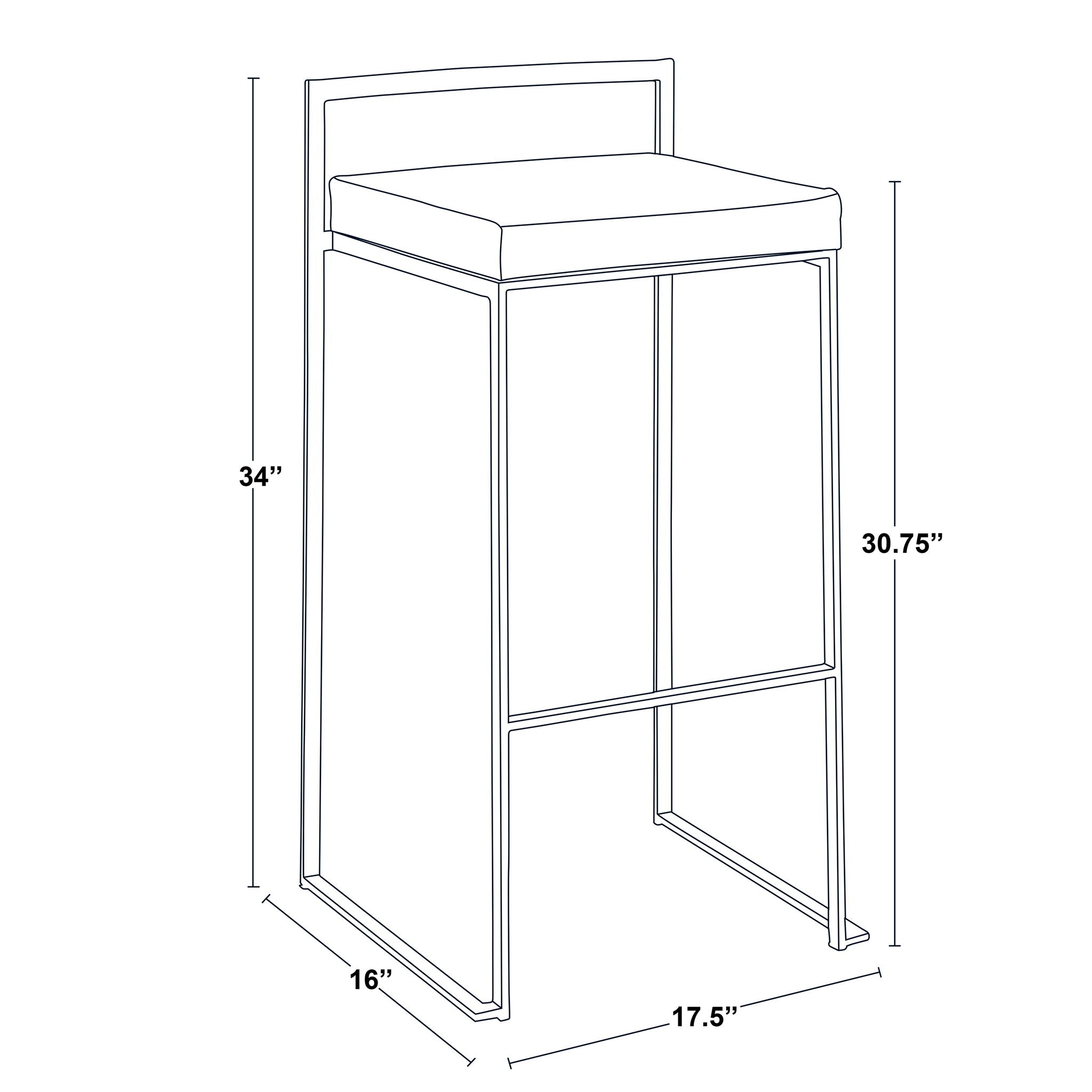 Fuji - Contemporary / Glam & Quality Construction Barstool