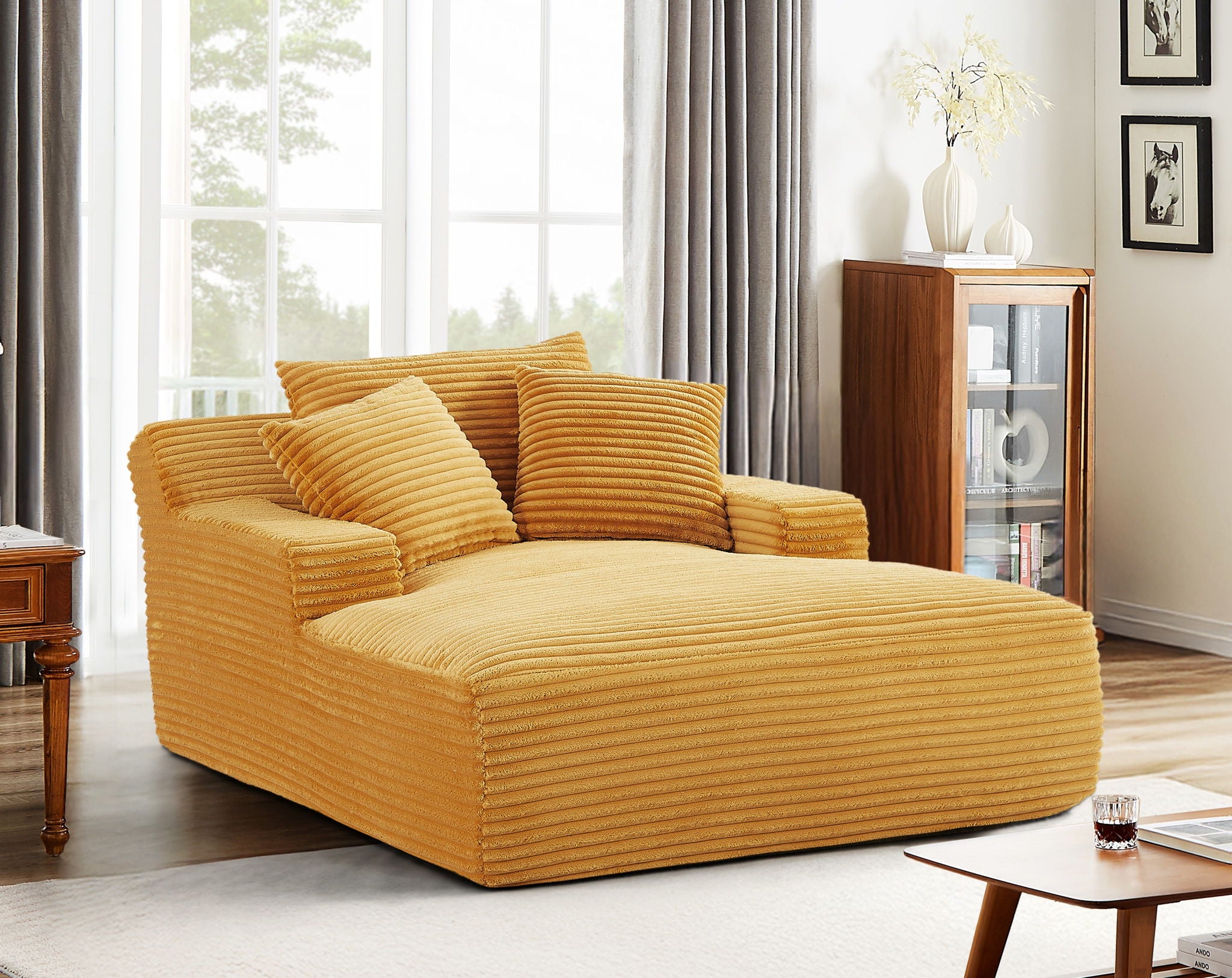 Cloudline - Oversized Chaise Lounge, Modern Comfy Couch With Full Foam Cushioning, Cozy Sleeper Sofabed