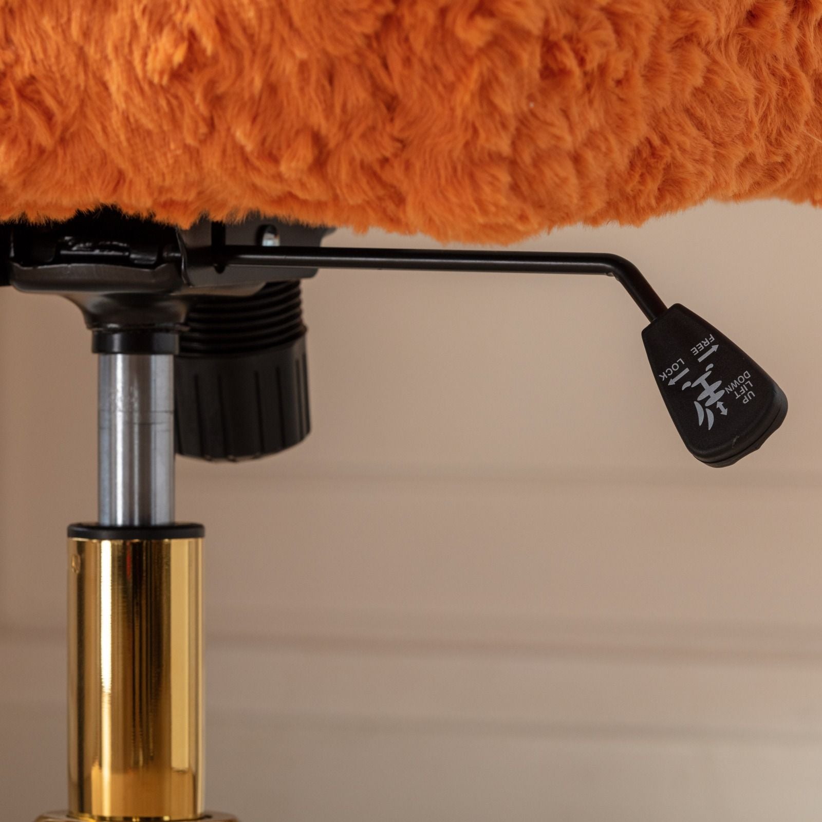 Office Chair, Artificial Rabbit Hair Home Office Chair With Metal Base, Adjustable Desk Chair Swivel Office Chair, Vanity Chair