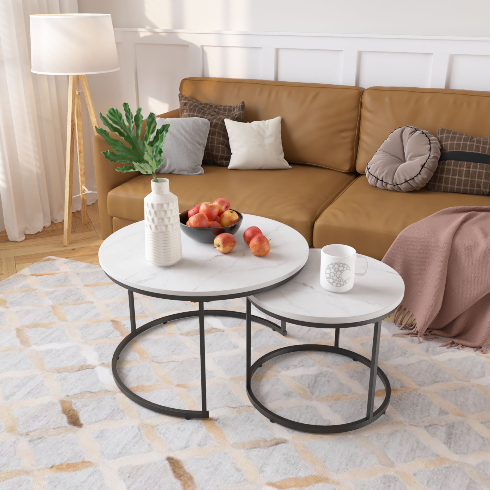 Round Nesting Coffee Table (Set of 2)