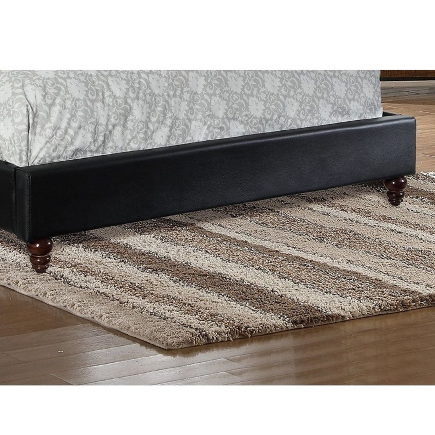 Bed With Curved Wingback Headboard, Button Tufted Upholstered