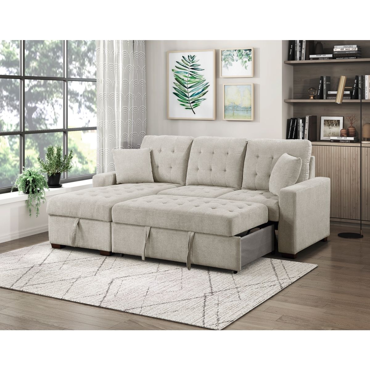 Waitsfield - Sectional With Chaise, Pull-Out Bed And Hidden Storage