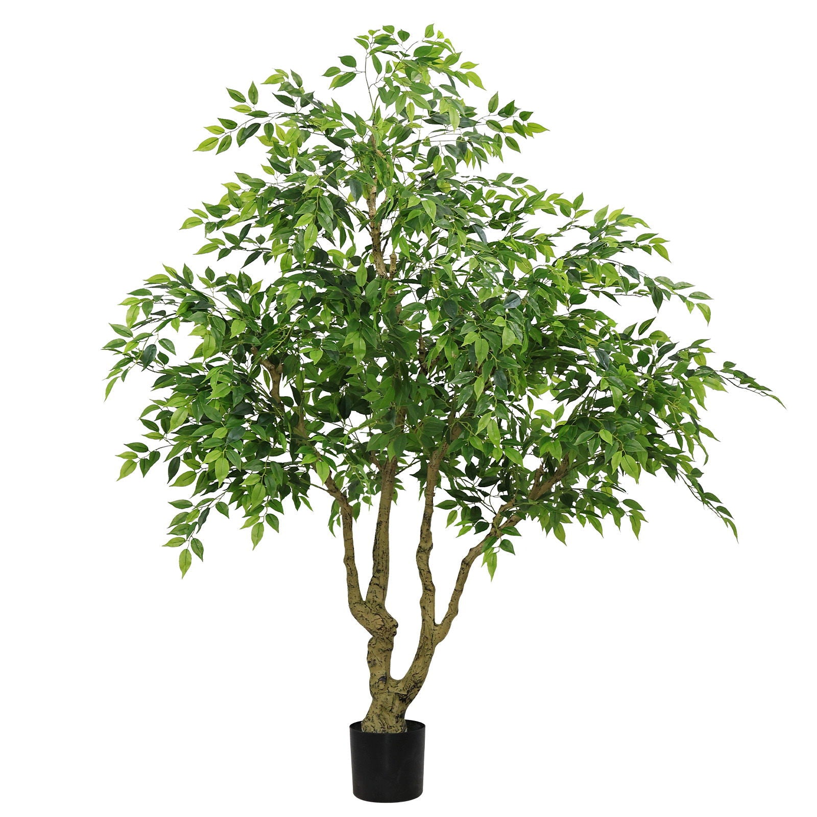 Tall Artificial Banyan Tree With A Natural Trunk And Lifelike Leaves - Green