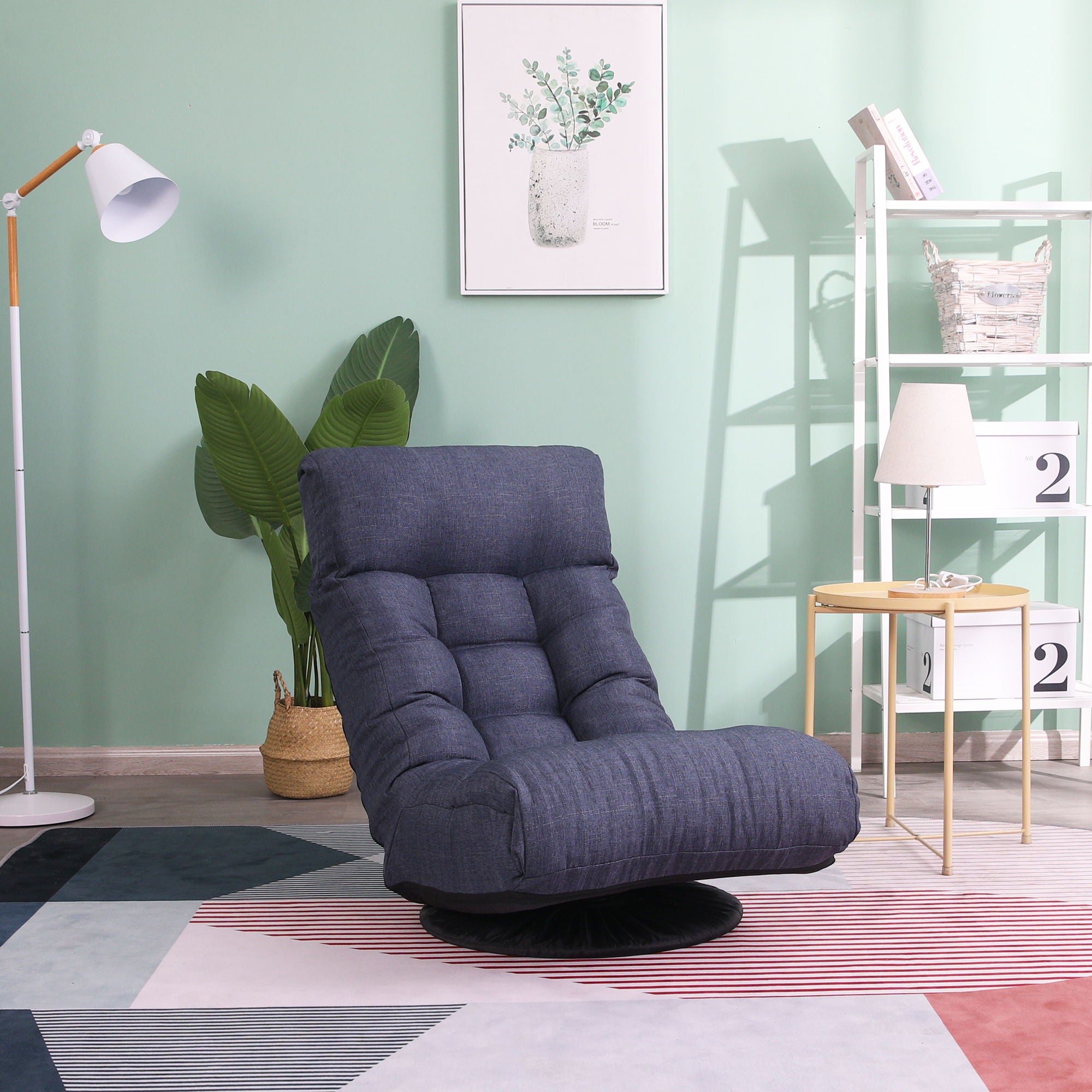 Adjustable Japanese Reclining Floor Chair Sofa With Metal Frame For Living Room