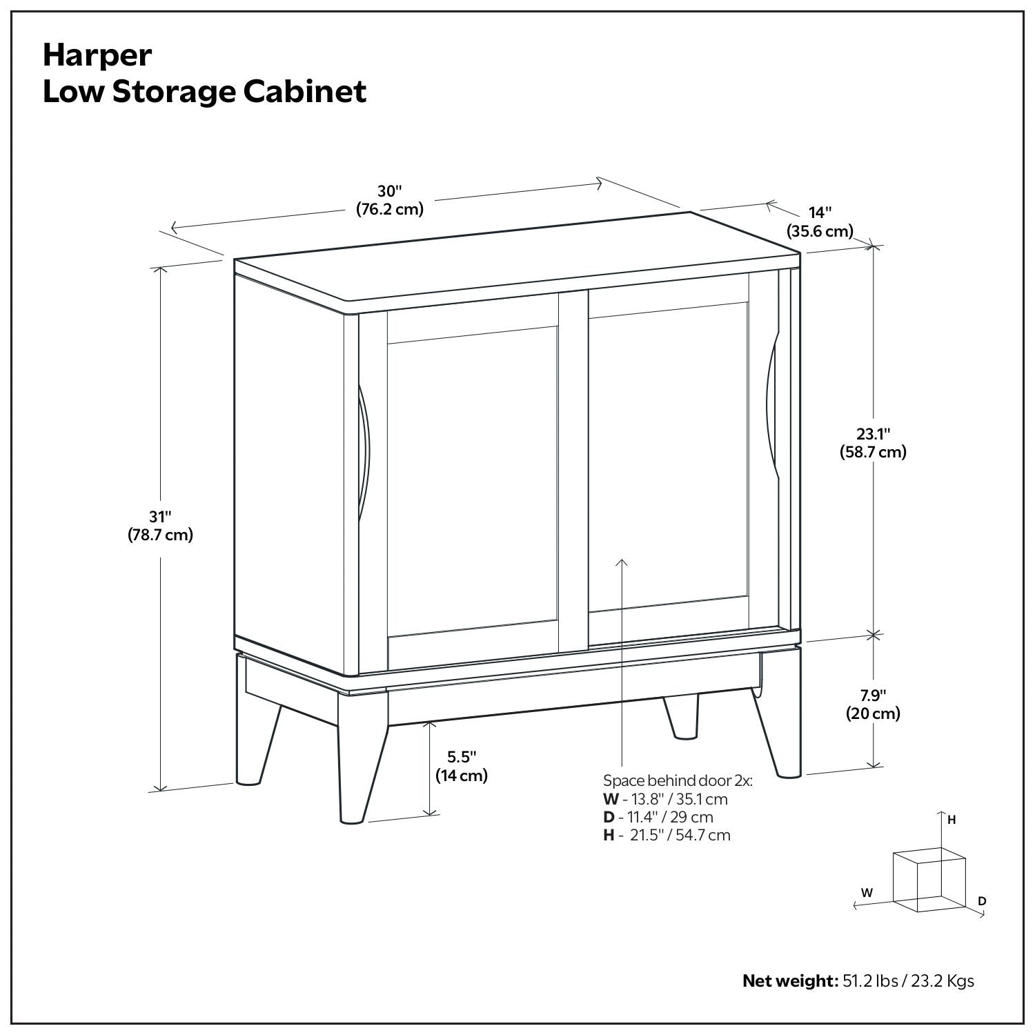 Harper - Low Storage Cabinet - Black