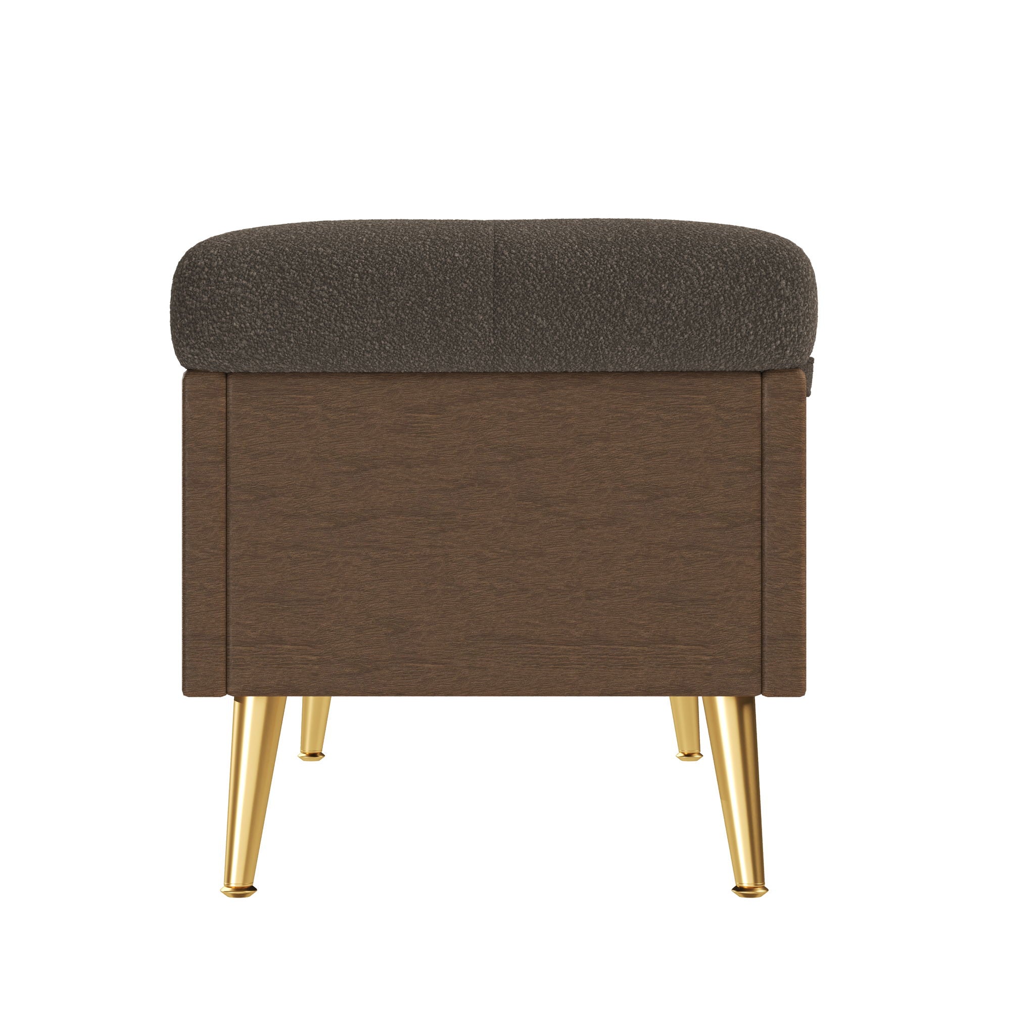 Modern Tufted Storage Ottoman Bench With Metal Legs