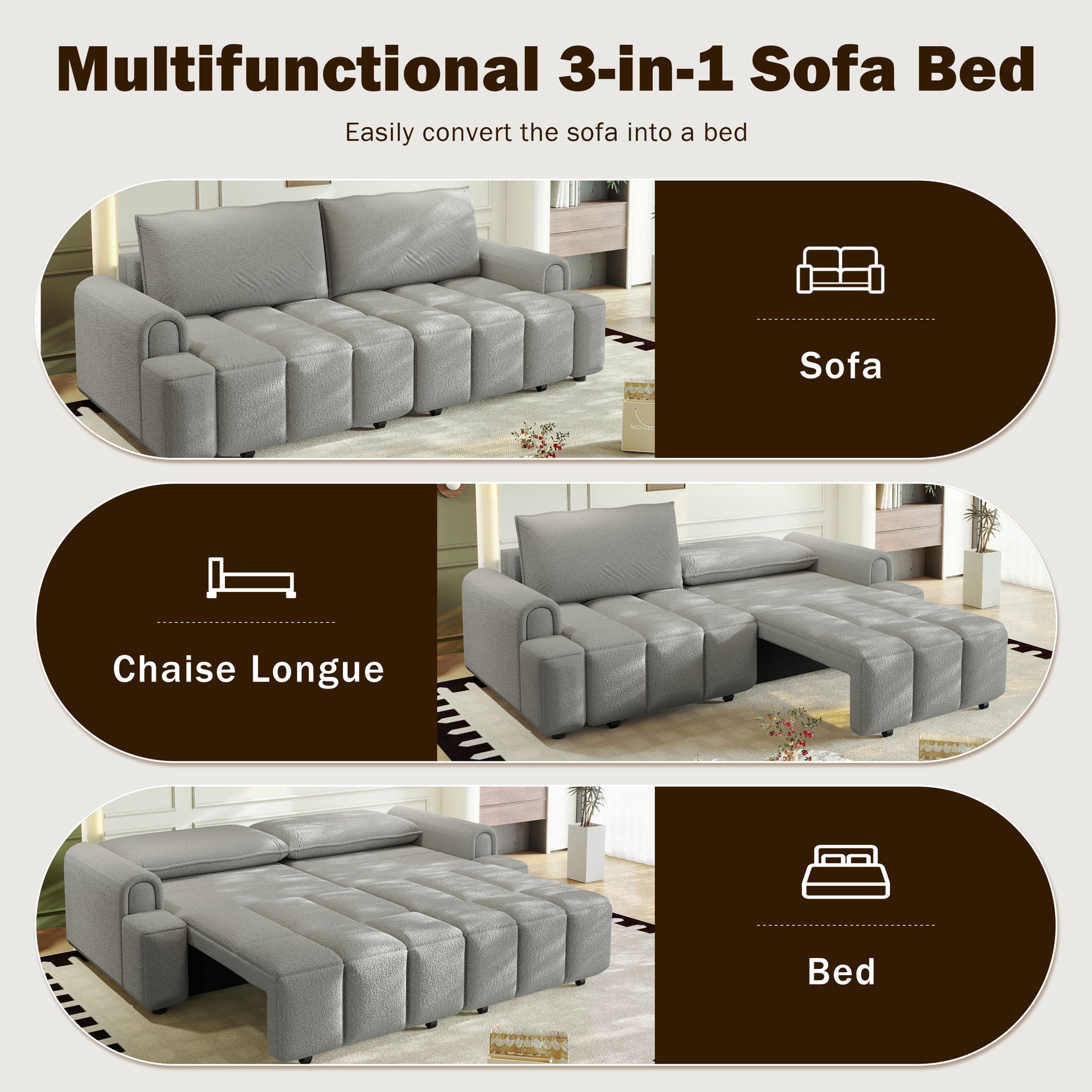4 Seater Modern Couch With Seats Storage