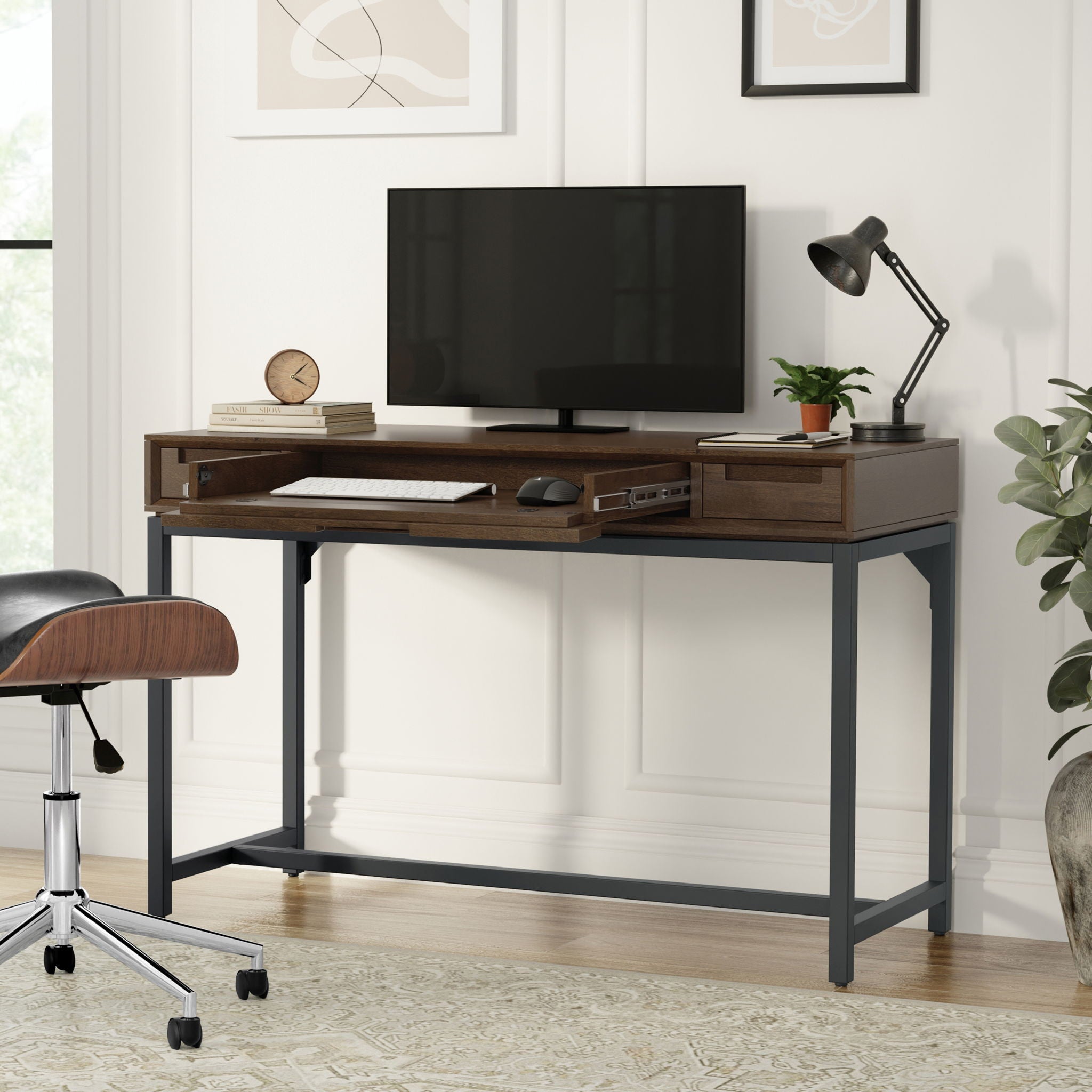 Banting - Small Desk - Walnut Brown