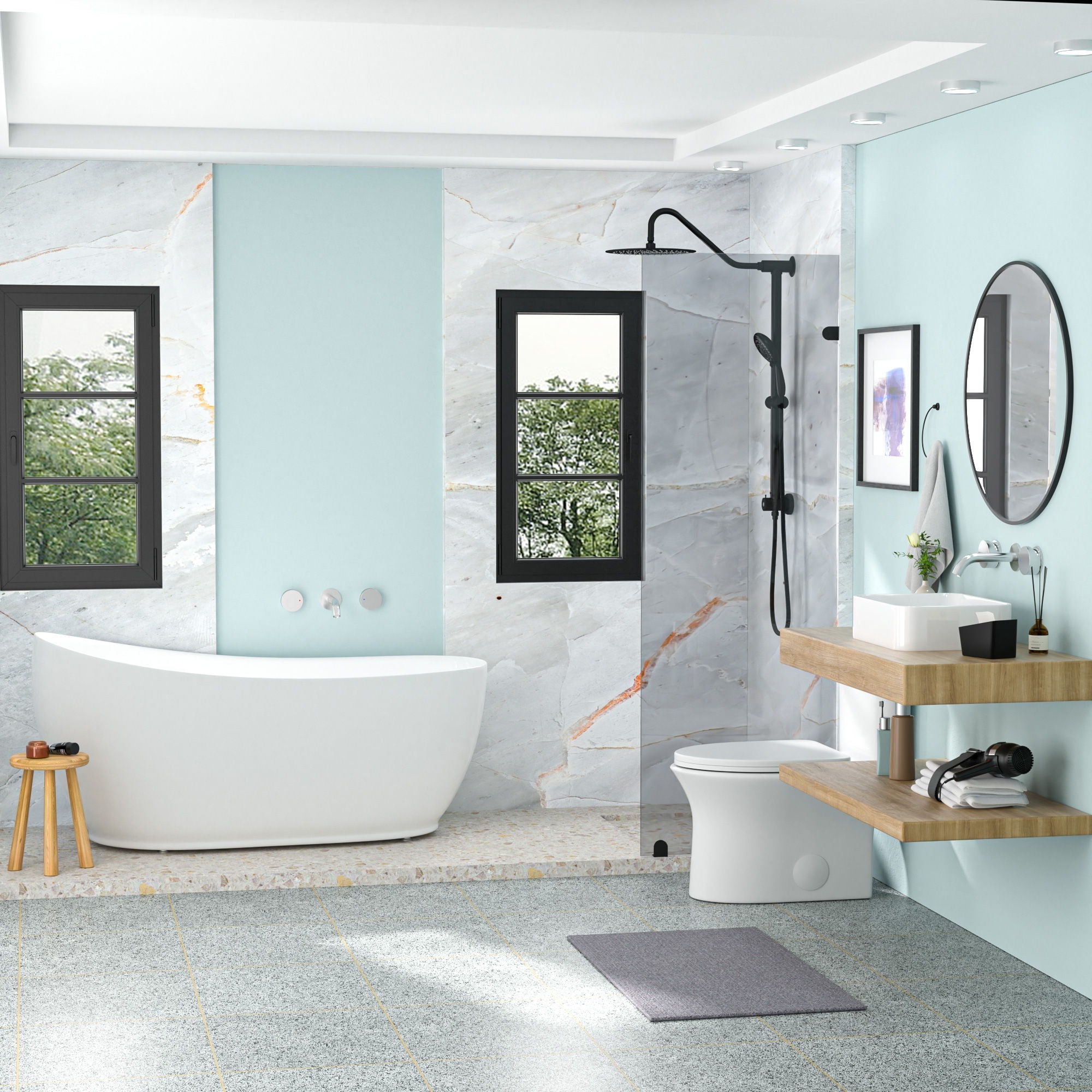 Modern European Design Ceramic Rectangular Vessel Bathroom Sink
